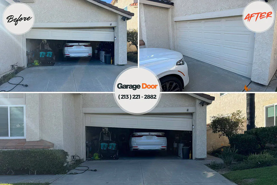 Before and after: garage door repair Beechwood, MS